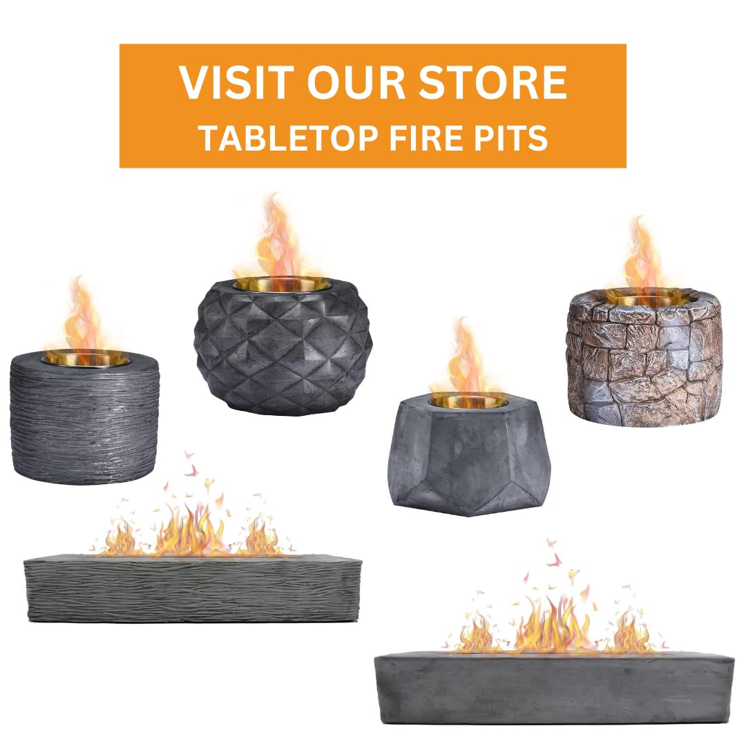 ROUNDFIRE Premium Bioethanol Tabletop Fire Pit - Fuel for Fire, Denatured Alcohol Ethanol Fuel