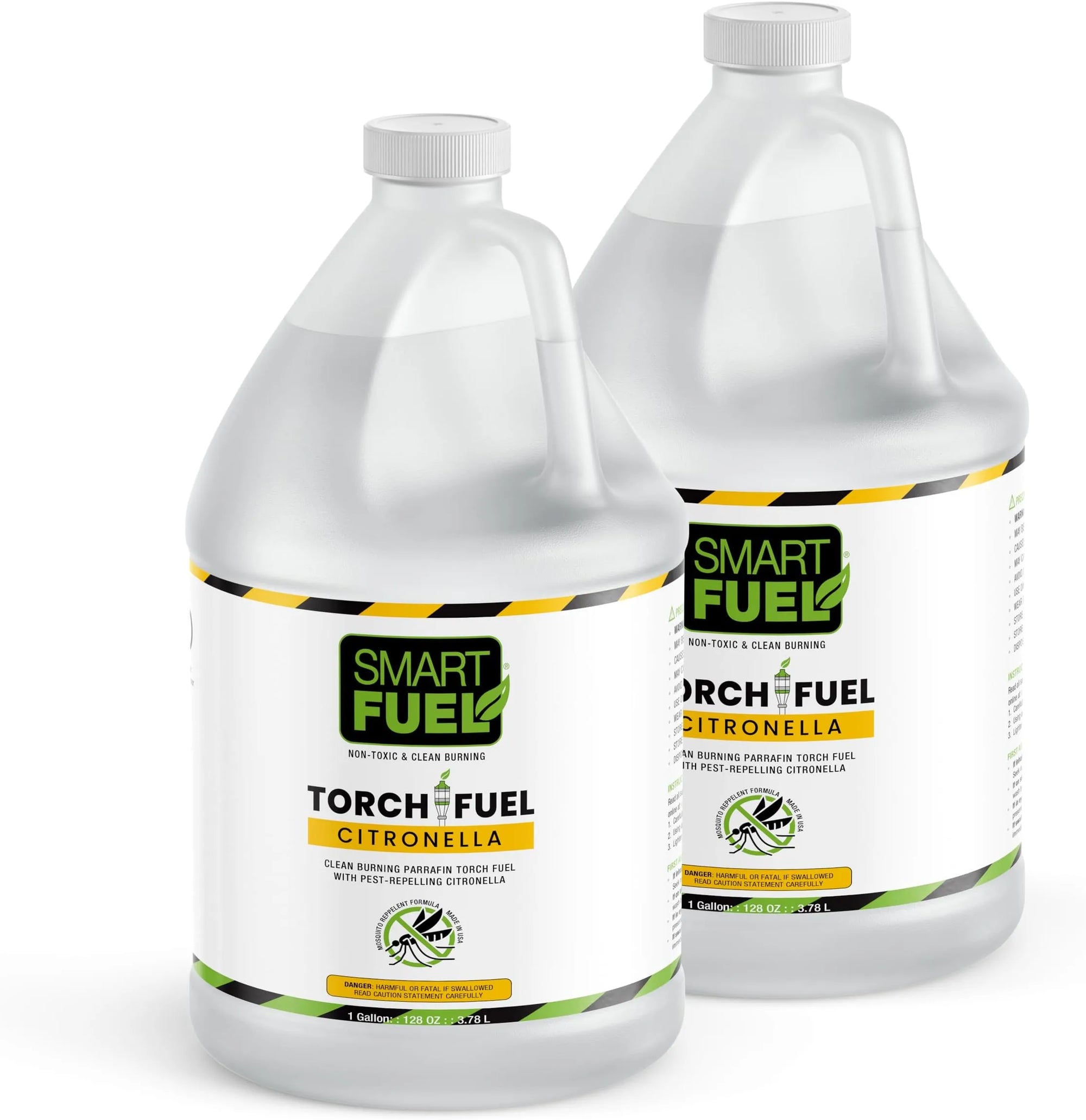 Two bottles of Smart Fuel Torch Fuel Citronella on a white background