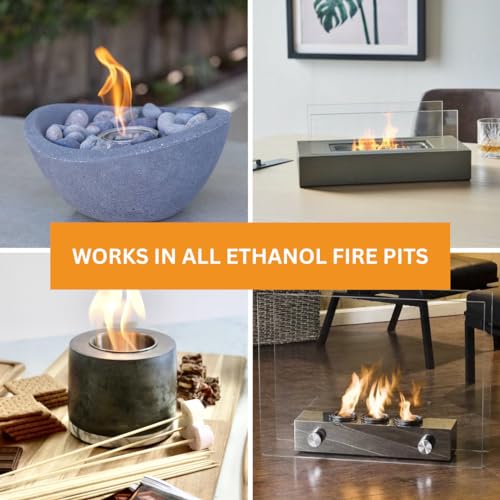 ROUNDFIRE Premium Bioethanol Tabletop Fire Pit - Fuel for Fire, Denatured Alcohol Ethanol Fuel