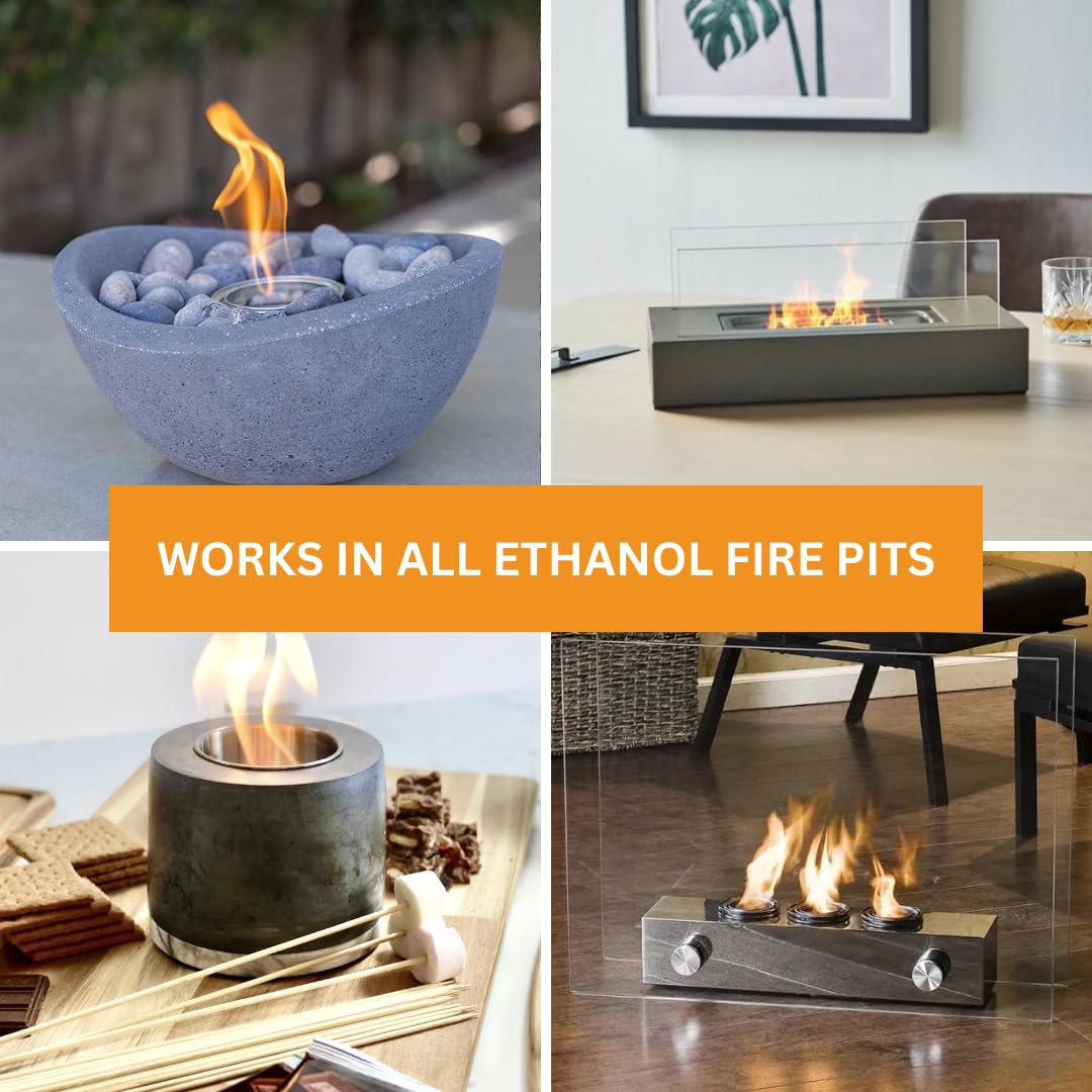 ROUNDFIRE Premium Bioethanol Tabletop Fire Pit - Fuel for Fire, Denatured Alcohol Ethanol Fuel